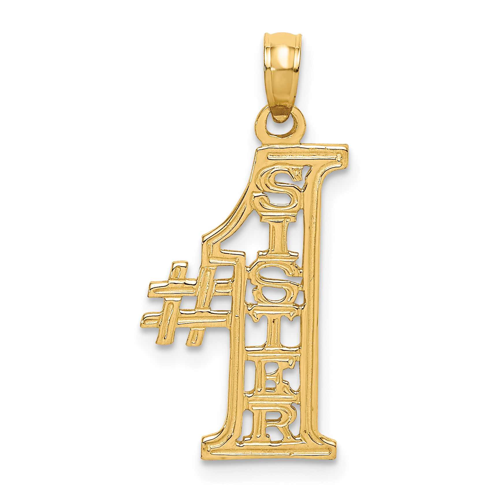 Silver Yellow Plated #1 Sister Charm 21mm