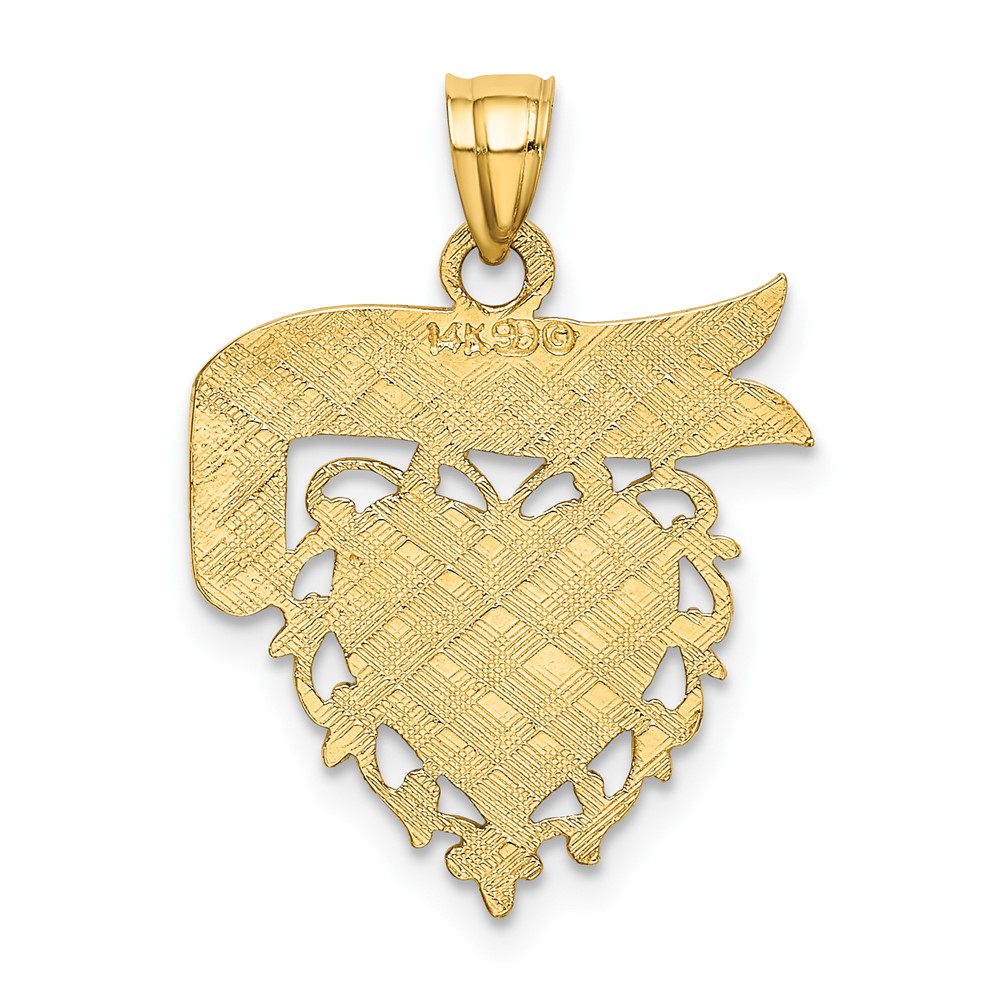 14k DADDYS GIRL Heart Pendant (K2701)