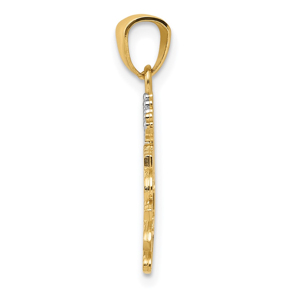 14k and Rhodium DADDYS PRINCESS Pendant (K2702)