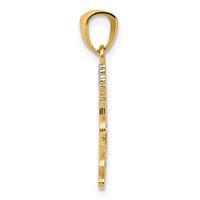 14K and White Rhodium Daddys Princess Pendant with Crown view 2