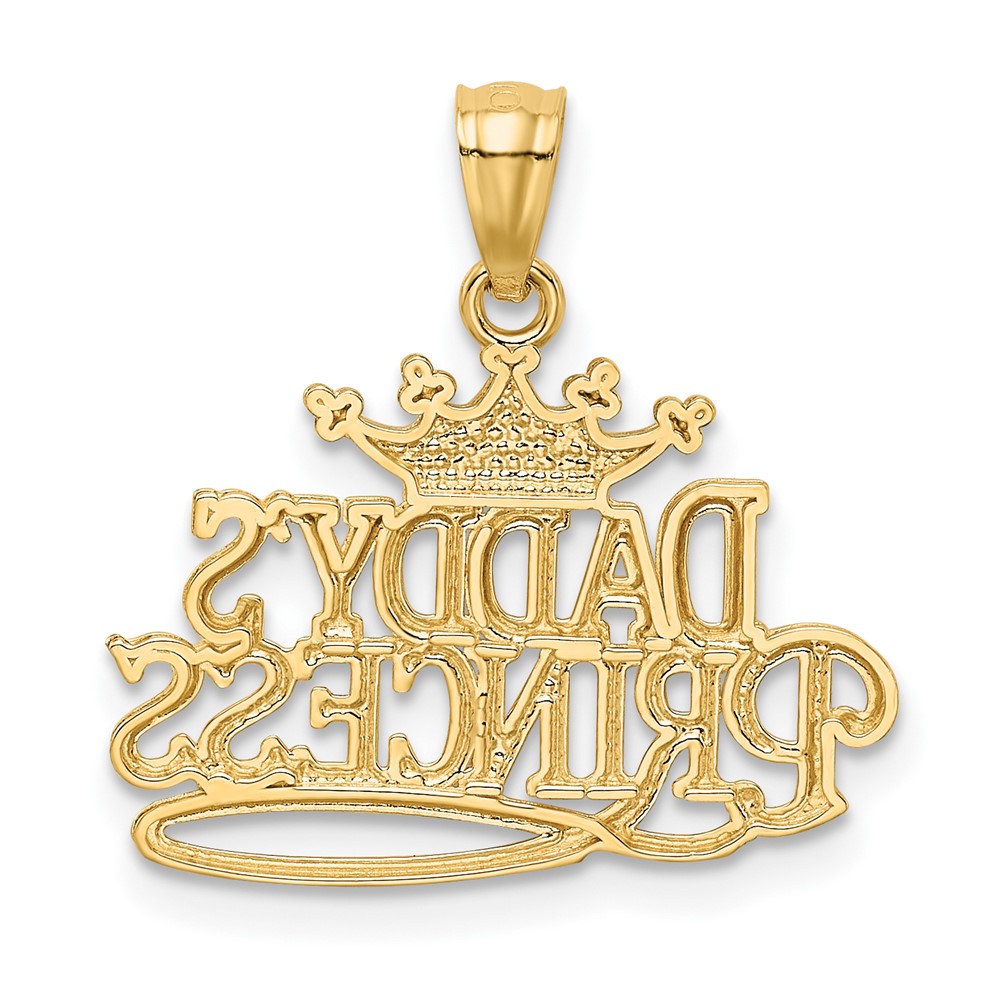 14k and Rhodium DADDYS PRINCESS Pendant (K2702)