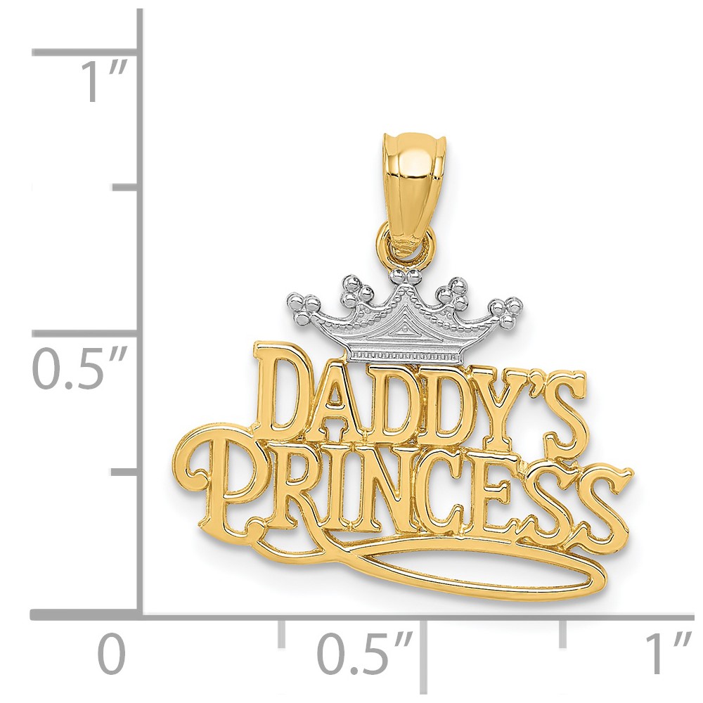 14k and Rhodium DADDYS PRINCESS Pendant (K2702)