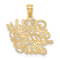 14K and White Rhodium Daddys Little Girl Pendant view 3