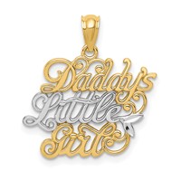 14K and White Rhodium Daddys Little Girl Pendant view 1