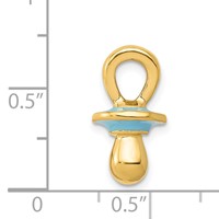 14K Yellow Gold Blue Enameled 3-D Pacifier Pendant view 3