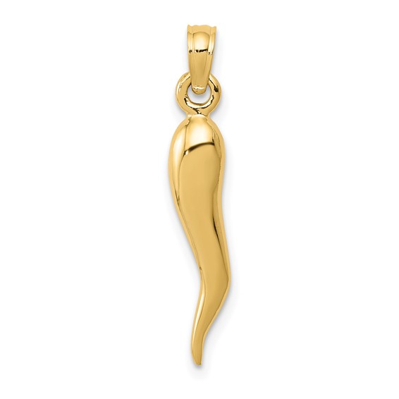 Gold Polished Italian Horn Pendants