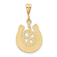 14K Clover in Horseshoe Pendant view 3