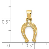14K Yellow Gold Horseshoe Pendant view 4