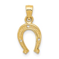 14K Yellow Gold Horseshoe Pendant view 1