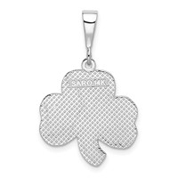 14K White Gold Trinity Clover Pendant view 3