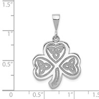 14K White Gold Trinity Clover Pendant view 4