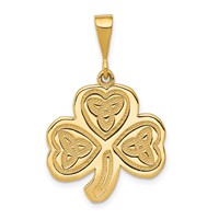 14K Trinity Clover Pendant view 1
