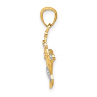 14K and White Rhodium Crown Pendant view 2