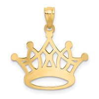 14K and White Rhodium Crown Pendant view 3