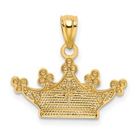 14K and White Rhodium Crown Pendant view 3