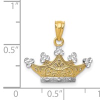 14K and White Rhodium Crown Pendant view 4