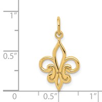14K Yellow Gold Fleur De Lis Charm view 3