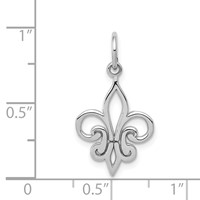 14K White Gold Fleur De Lis Charm view 4