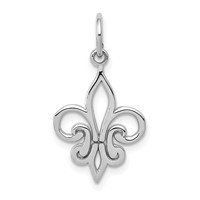 14K White Gold Fleur De Lis Charm view 1