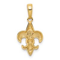 14K Yellow Gold Small Fleur-De-Lis Pendant view 3