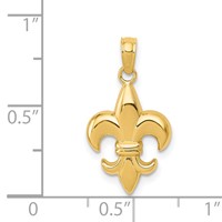 14K Yellow Gold Small Fleur-De-Lis Pendant view 4
