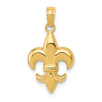 14K Yellow Gold Small Fleur-De-Lis Pendant view 1