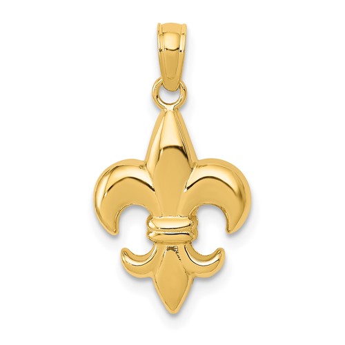 14K Yellow Gold Small Fleur-De-Lis Pendant