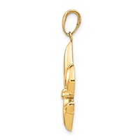 14K Yellow Gold Medium Fleur-De-Lis Pendant view 2