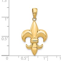 14K Yellow Gold Medium Fleur-De-Lis Pendant view 4