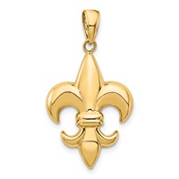 14K Yellow Gold Medium Fleur-De-Lis Pendant view 1