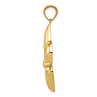14K Yellow Gold Large Fleur-De-Lis Pendant view 2