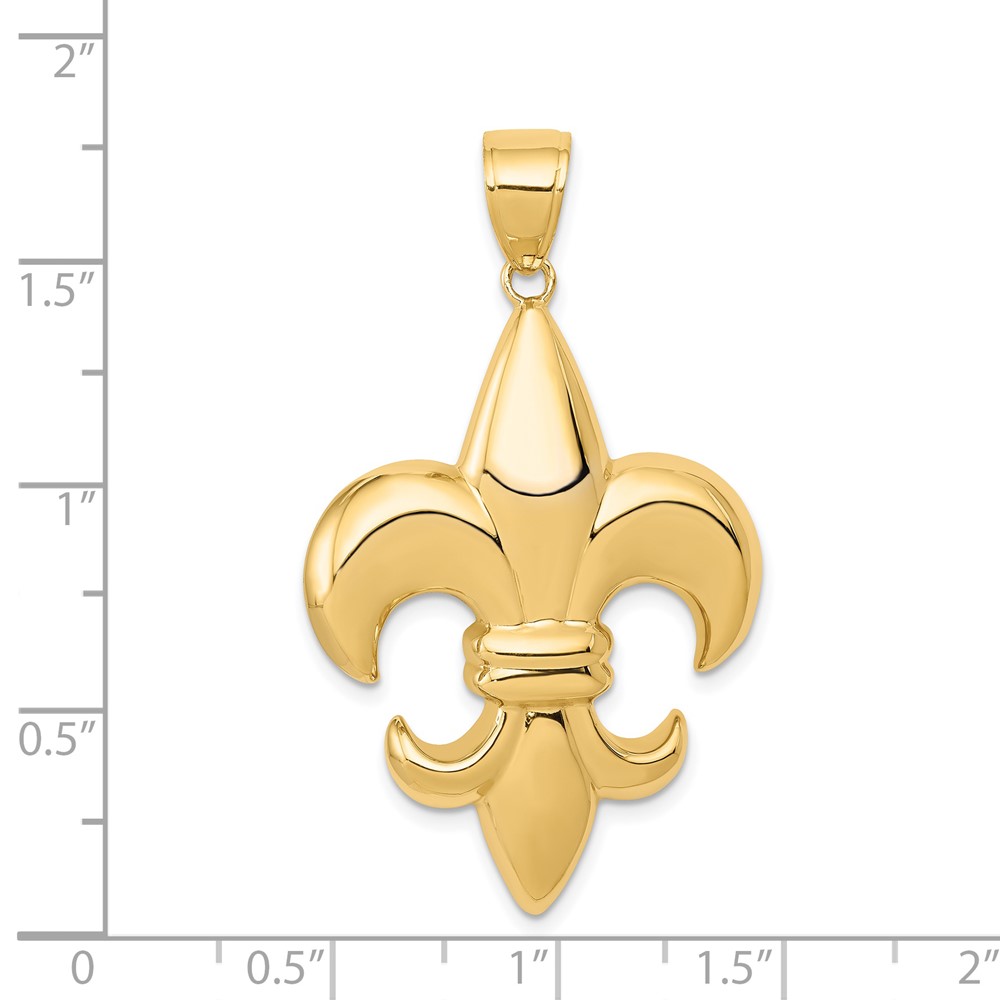 14k Large Fleur-De-Lis Pendant (K2761)