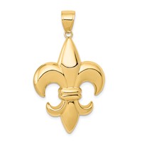 14K Yellow Gold Large Fleur-De-Lis Pendant view 1