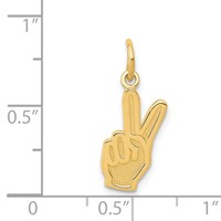 14K Yellow Gold Peace Sign Hand Charm view 4