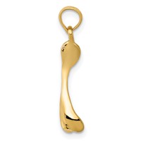 14K Yellow Gold Wishbone Pendant view 2