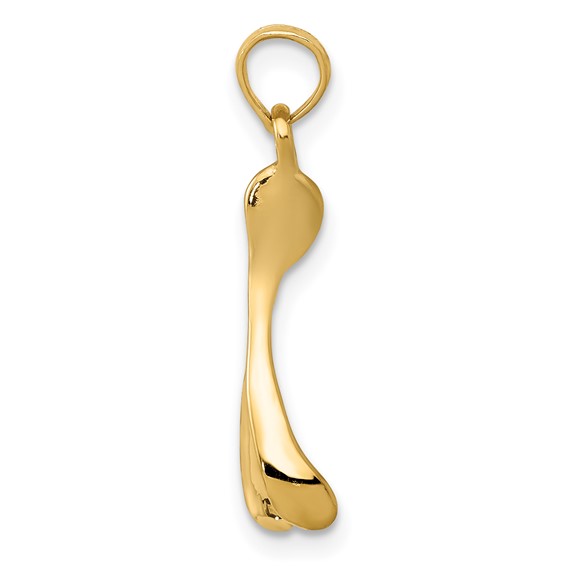 Gold Polished Wishbone Pendant