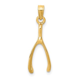 Gold Polished Wishbone Pendant