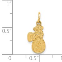 14K Yellow Gold Money Bag Charm view 4
