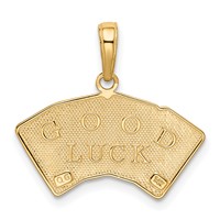 14K Yellow Gold Aces Playing Cards Pendant view 3