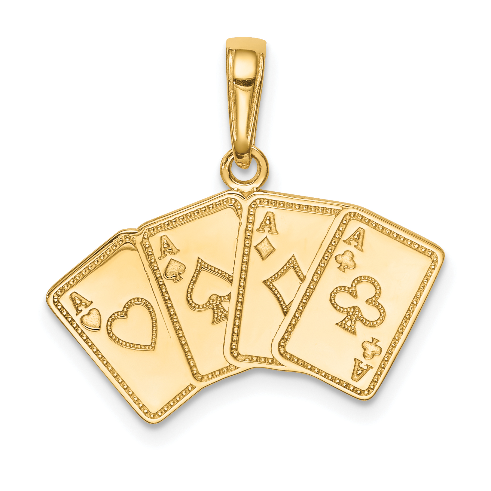 14k Aces Playing Cards Pendant (K2774)