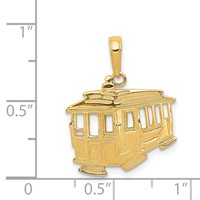 14K Cable Car Pendant view 4