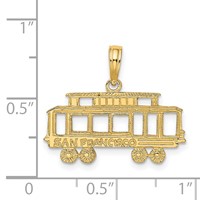 14K Yellow Gold San Francisco Cable Car Charm view 3