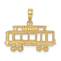 14K Yellow Gold San Francisco Cable Car Charm view 1