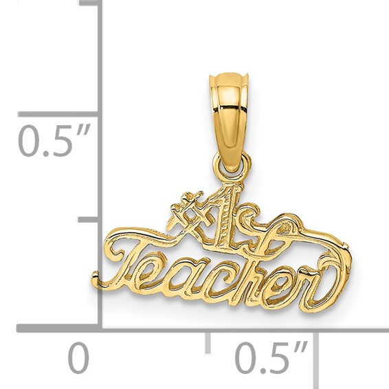 14k #1 TEACHER Charm