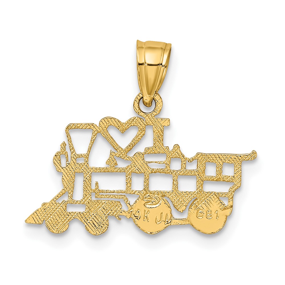 14k I LOVE TRAINS Charm (K2813)