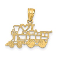 14K Yellow Gold I Heart Train Engine Charm view 4