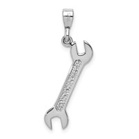 14K White Gold 3-D Wrench Pendant view 4