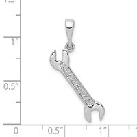 14K White Gold 3-D Wrench Pendant view 3