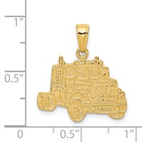 14K Yellow Gold Semi Truck Cab Pendant view 4