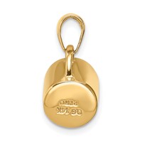 14K Yellow Gold 3-D Black Enameled Coffee Cup Pendant view 3